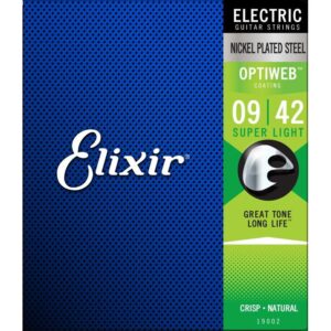 Elixir© Optiweb สายกีตาร์ไฟฟ้า เบอร์ 9 แบบนิกเกิล (Super Light, .009 – .042)
