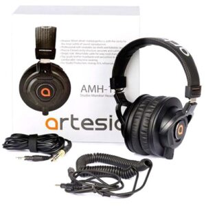 Artesia AMH-122 หูฟังมอนิเตอร์ แบบครอบหู สำหรับงานสตูดิโอระดับมืออาชีพ + แถมฟรีสายแจ็คขด & สายแจ็ค & หัวแปลง
