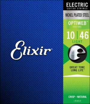 Elixir© Optiweb สายกีตาร์ไฟฟ้า เบอร์ 10 แบบนิกเกิล (Light, .10 – .046) #19052