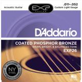 D’Addario© EXP26 สายกีตาร์โปร่ง เบอร์ 11 สายเคลือบพิเศษ แบบ Phosphor Bronze (Custom Light, 11-52)